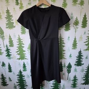 Elegant Black Midi Asymmetrical Dress